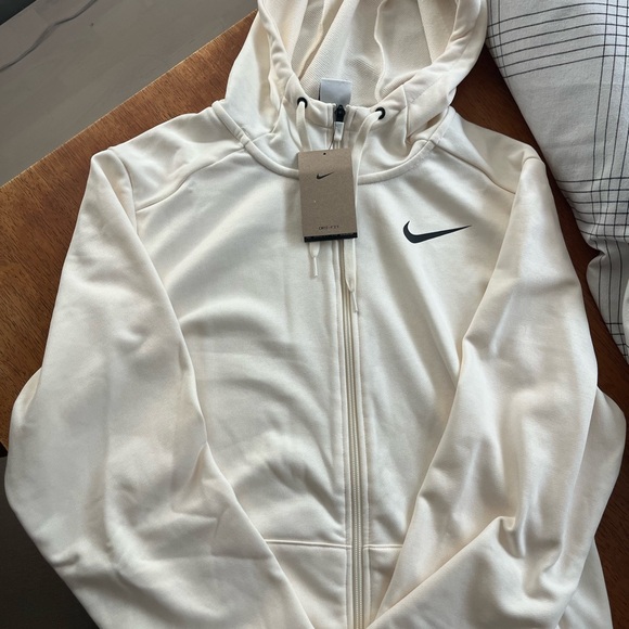 Nike Cream Hoodie with Black Swoosh Accent